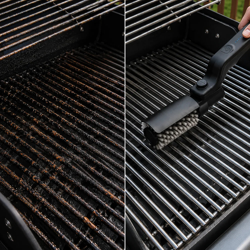 GrillPro - Elektrisk grillbørste med roterende børstehode